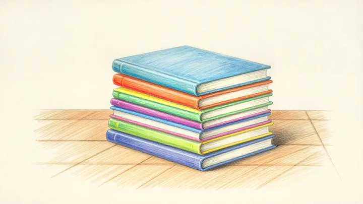 Zeichnung eines Stapels Kinderbücher